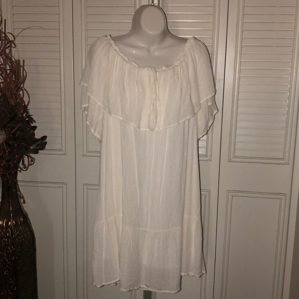 Off the shoulder tunic dress